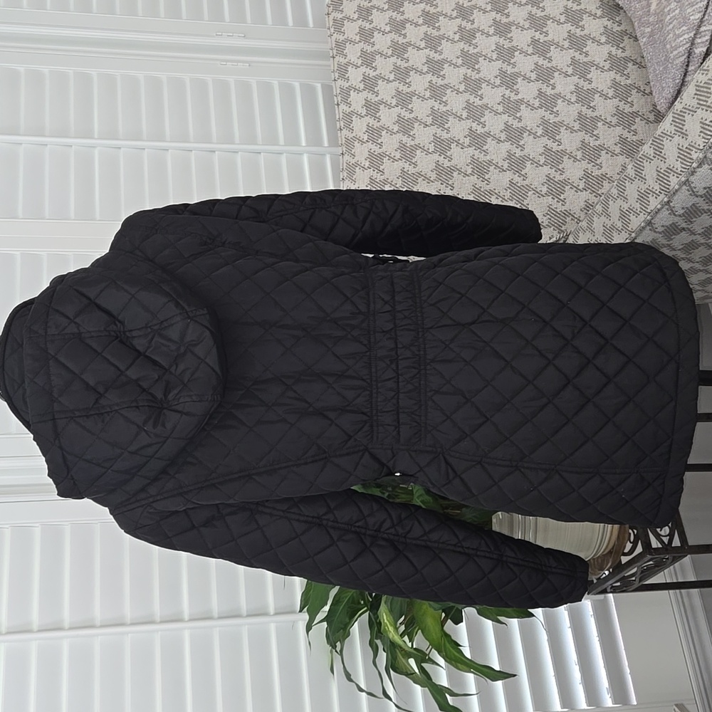 LAST CHANCE!  Calvin Klein Women's Quilted Black Hooded Jacket - Picture 6 of 16